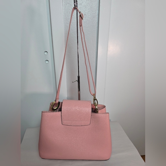 Borse in Pelle Italian Pink Saffiano Leather Satchel Bag Made in Italy - Picture 8 of 16